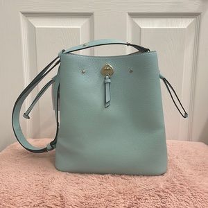 Kate Spade Large Bucket Marti Aqua Bloom Bag